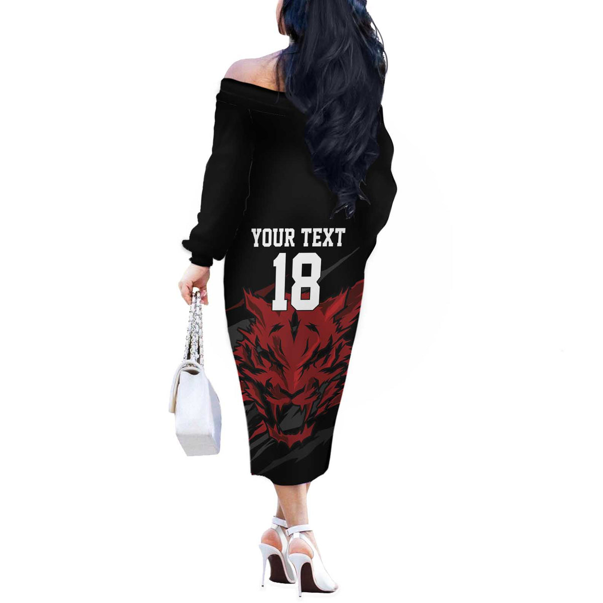 Custom South Korea Football Off The Shoulder Long Sleeve Dress Taegeuk Warriors Spirit - Wonder Print Shop