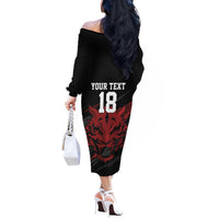 Custom South Korea Football Off The Shoulder Long Sleeve Dress Taegeuk Warriors Spirit - Wonder Print Shop