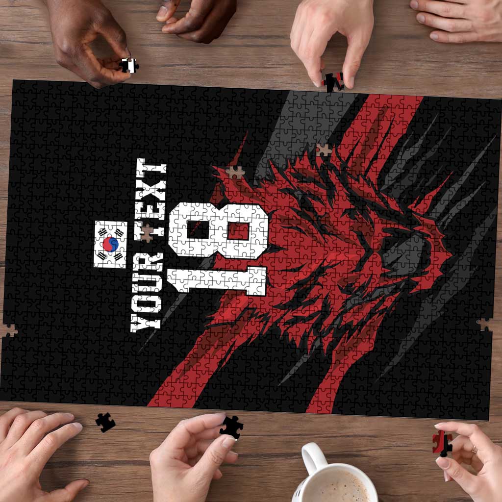 Custom South Korea Football Puzzle Taegeuk Warriors Spirit - Wonder Print Shop