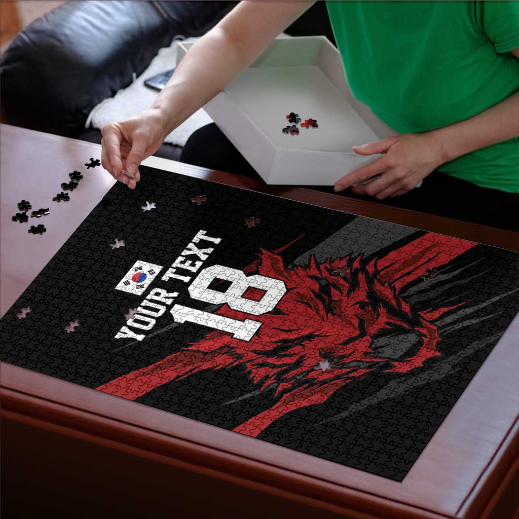 Custom South Korea Football Puzzle Taegeuk Warriors Spirit - Wonder Print Shop