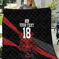Custom South Korea Football Quilt Taegeuk Warriors Spirit - Wonder Print Shop