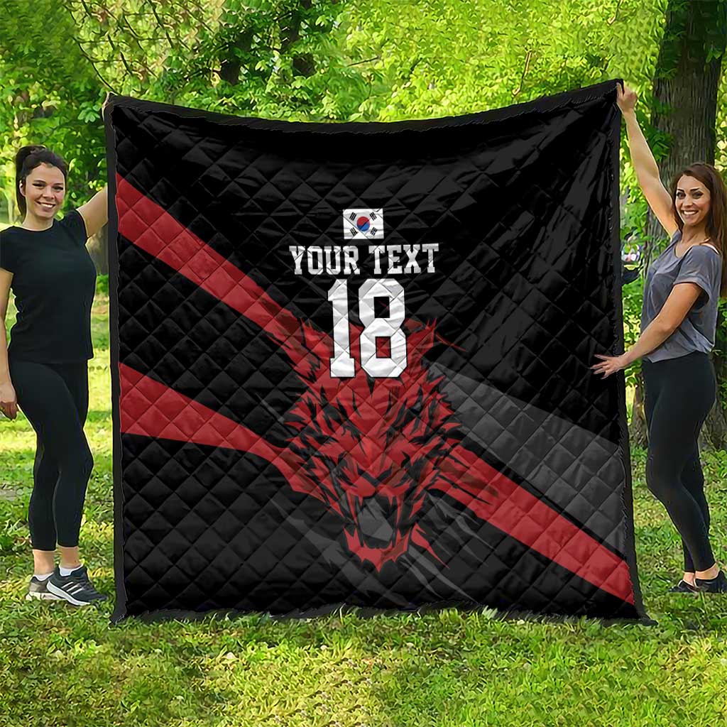 Custom South Korea Football Quilt Taegeuk Warriors Spirit - Wonder Print Shop