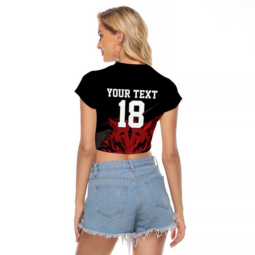Custom South Korea Football Raglan Cropped T Shirt Taegeuk Warriors Spirit - Wonder Print Shop