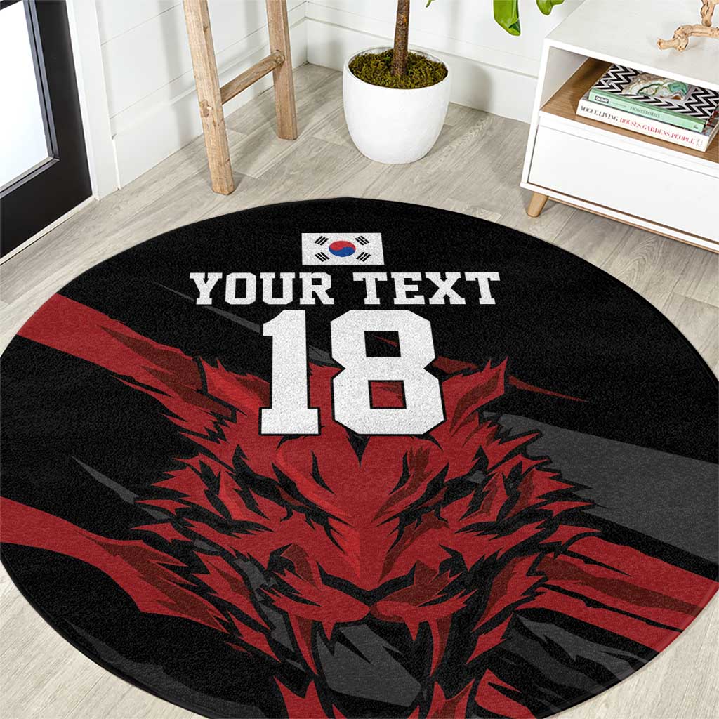 Custom South Korea Football Round Carpet Taegeuk Warriors Spirit - Wonder Print Shop