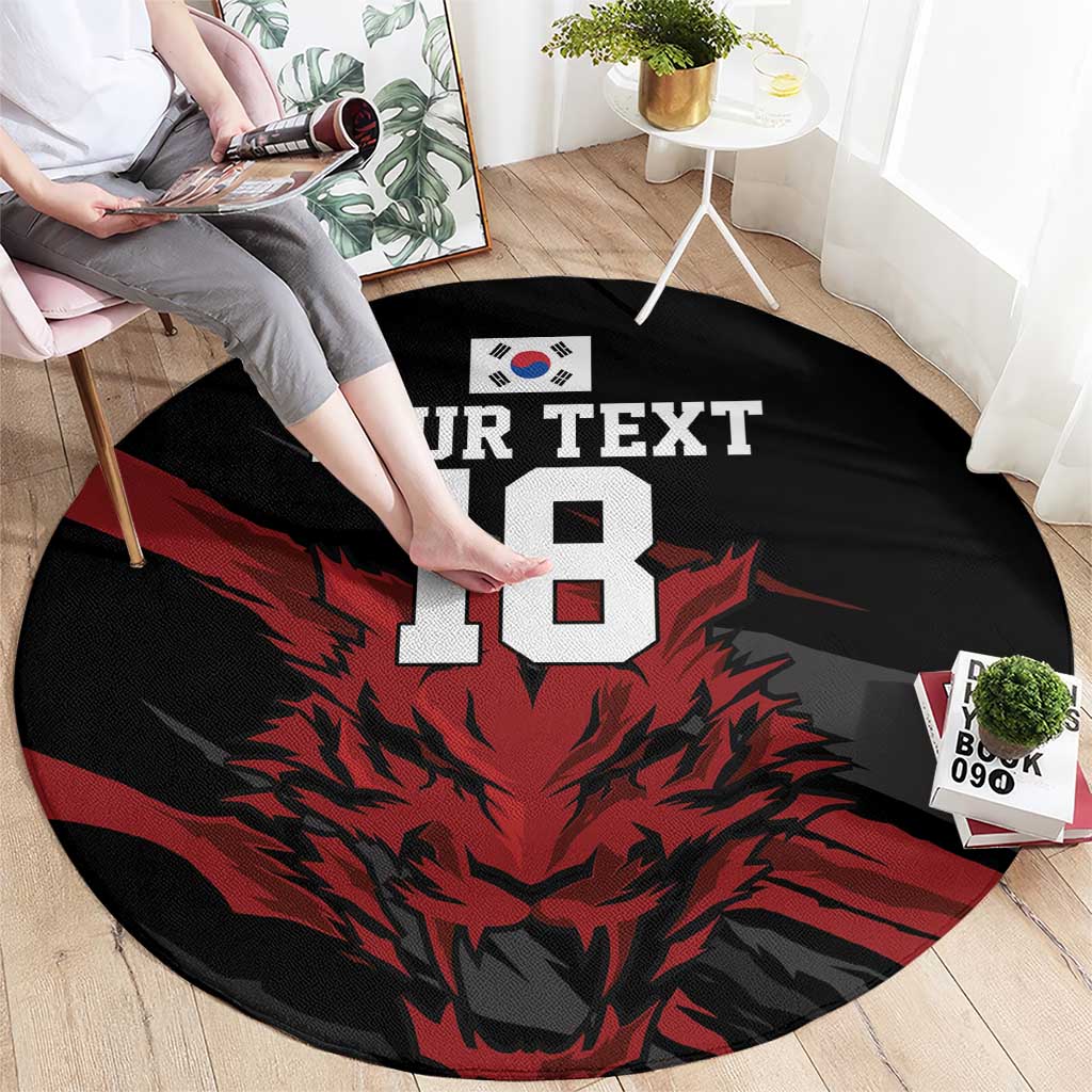 Custom South Korea Football Round Carpet Taegeuk Warriors Spirit - Wonder Print Shop
