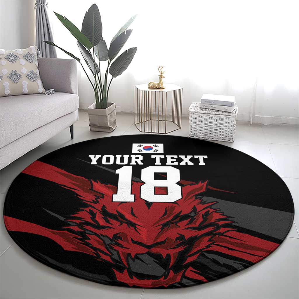 Custom South Korea Football Round Carpet Taegeuk Warriors Spirit - Wonder Print Shop