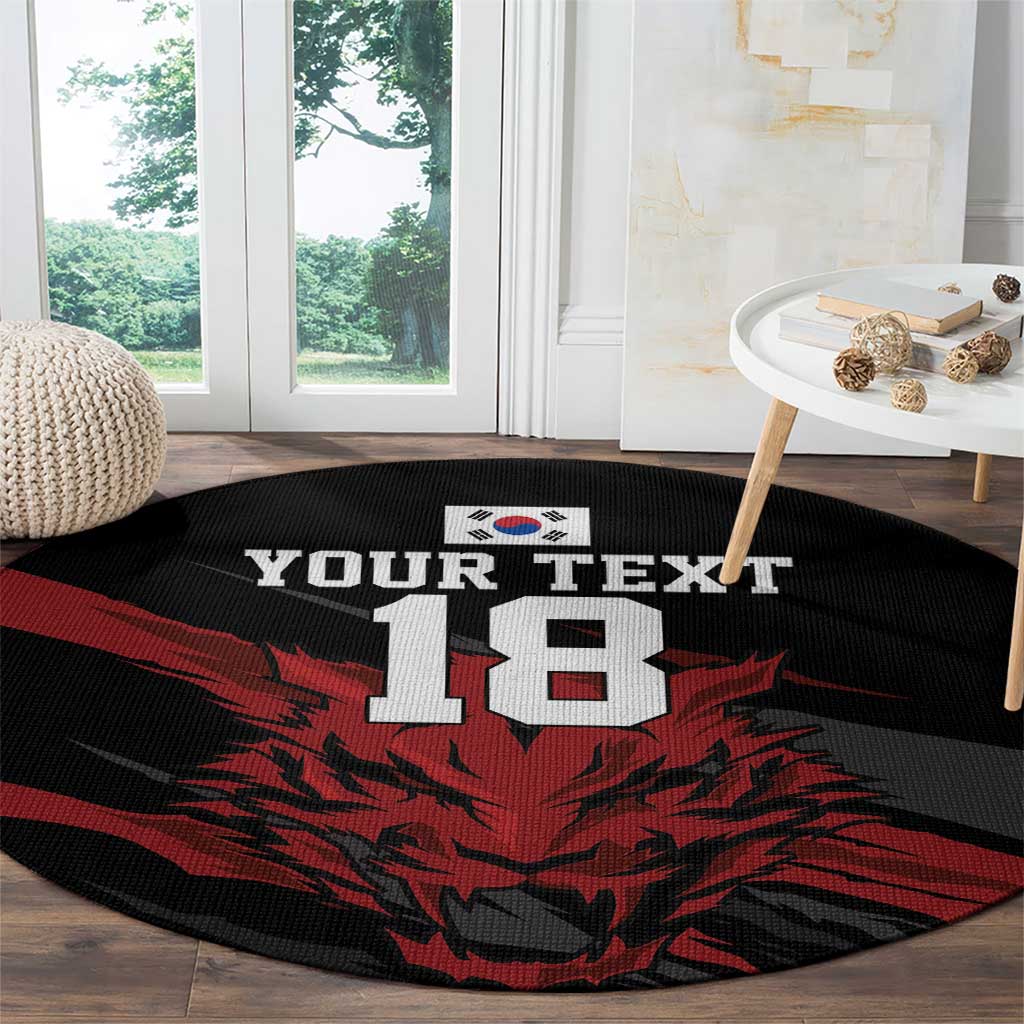 Custom South Korea Football Round Carpet Taegeuk Warriors Spirit - Wonder Print Shop