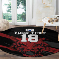 Custom South Korea Football Round Carpet Taegeuk Warriors Spirit - Wonder Print Shop