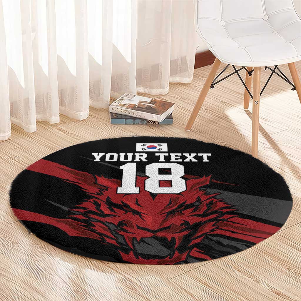 Custom South Korea Football Round Carpet Taegeuk Warriors Spirit - Wonder Print Shop