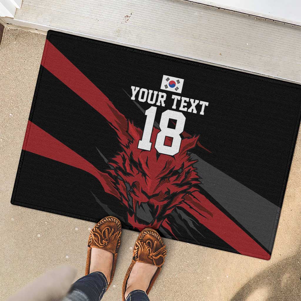 Custom South Korea Football Rubber Doormat Taegeuk Warriors Spirit - Wonder Print Shop