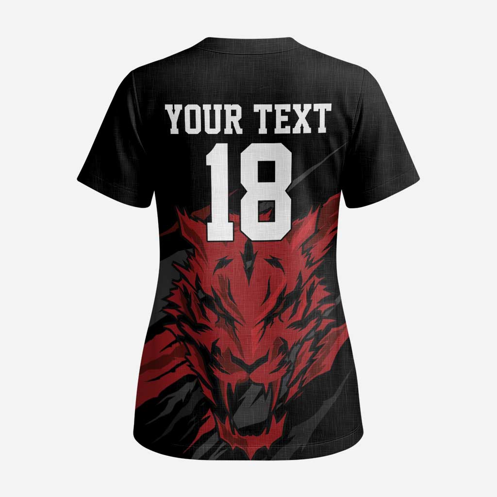 Custom South Korea Football Scrub Top Taegeuk Warriors Spirit - Wonder Print Shop