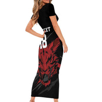 Custom South Korea Football Short Sleeve Bodycon Dress Taegeuk Warriors Spirit - Wonder Print Shop