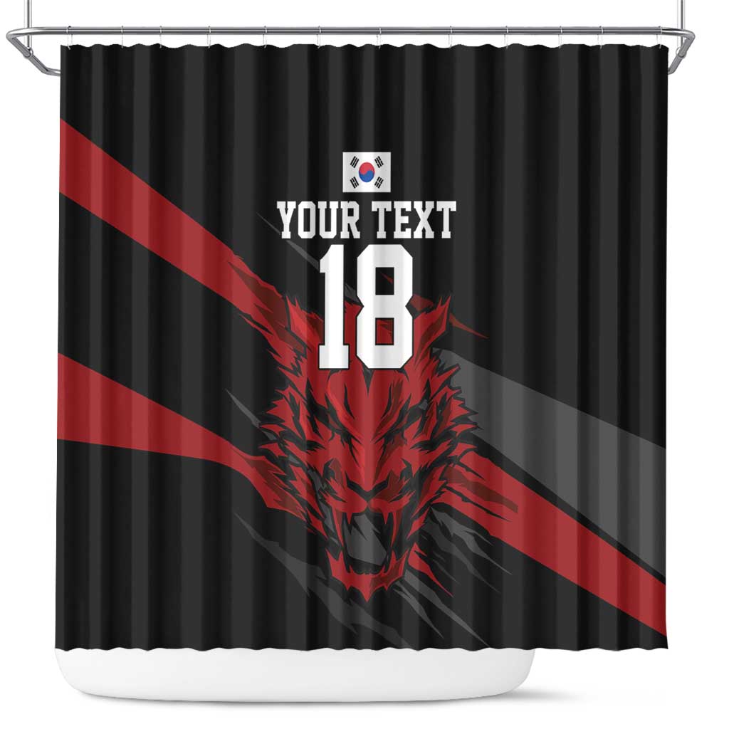Custom South Korea Football Shower Curtain Taegeuk Warriors Spirit - Wonder Print Shop