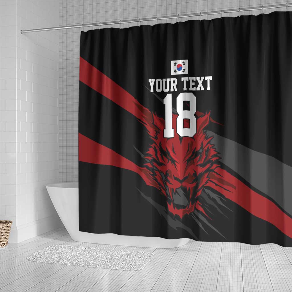 Custom South Korea Football Shower Curtain Taegeuk Warriors Spirit - Wonder Print Shop