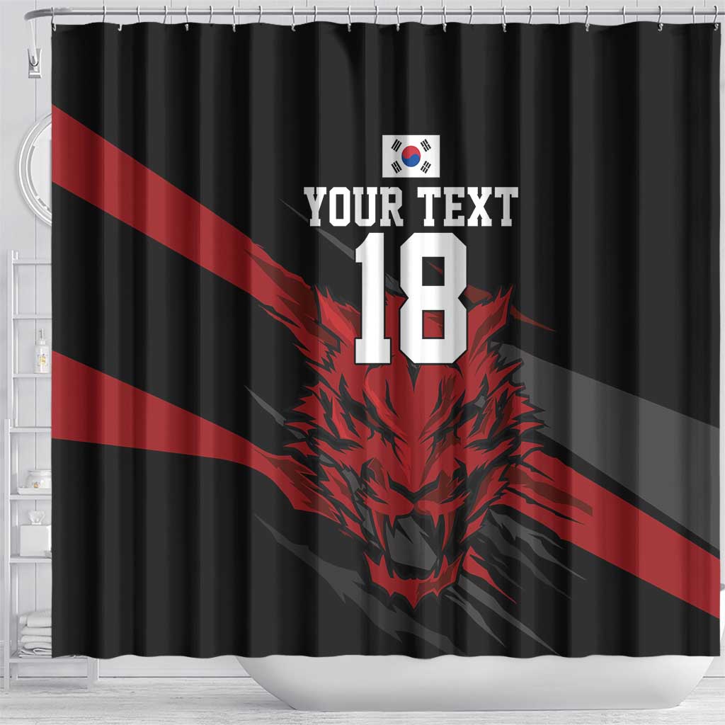 Custom South Korea Football Shower Curtain Taegeuk Warriors Spirit - Wonder Print Shop
