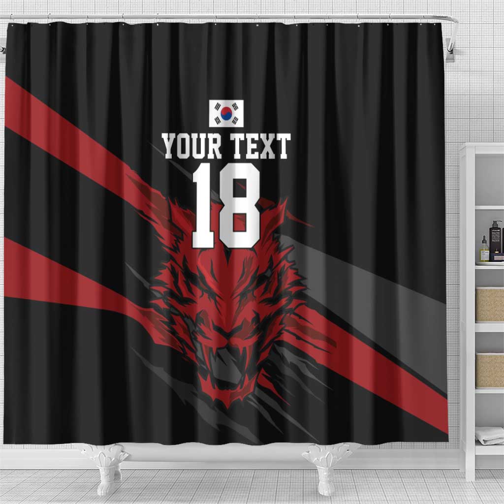Custom South Korea Football Shower Curtain Taegeuk Warriors Spirit - Wonder Print Shop