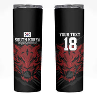 Custom South Korea Football Skinny Tumbler Taegeuk Warriors Spirit - Wonder Print Shop
