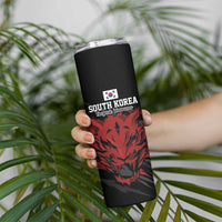 Custom South Korea Football Skinny Tumbler Taegeuk Warriors Spirit - Wonder Print Shop