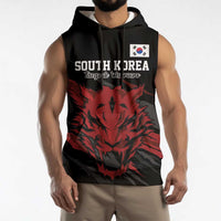Custom South Korea Football Sleeveless Hoodie Taegeuk Warriors Spirit - Wonder Print Shop
