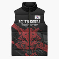 Custom South Korea Football Sleeveless Puffer Jacket Taegeuk Warriors Spirit - Wonder Print Shop