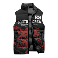 Custom South Korea Football Sleeveless Puffer Jacket Taegeuk Warriors Spirit - Wonder Print Shop