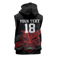 Custom South Korea Football Sleeveless Zip Hoodie Taegeuk Warriors Spirit - Wonder Print Shop