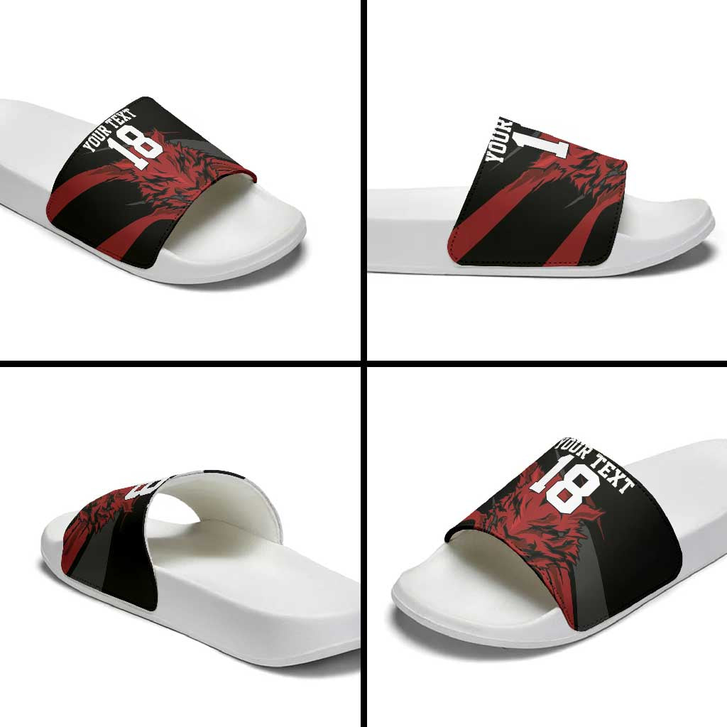 Custom South Korea Football Slide Sandals Taegeuk Warriors Spirit - Wonder Print Shop
