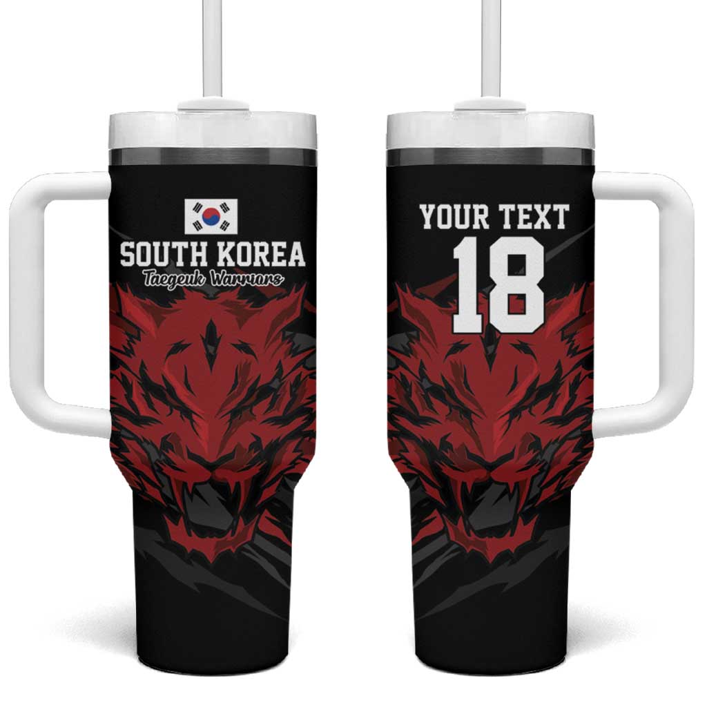 Custom South Korea Football Tumbler With Handle Taegeuk Warriors Spirit - Wonder Print Shop