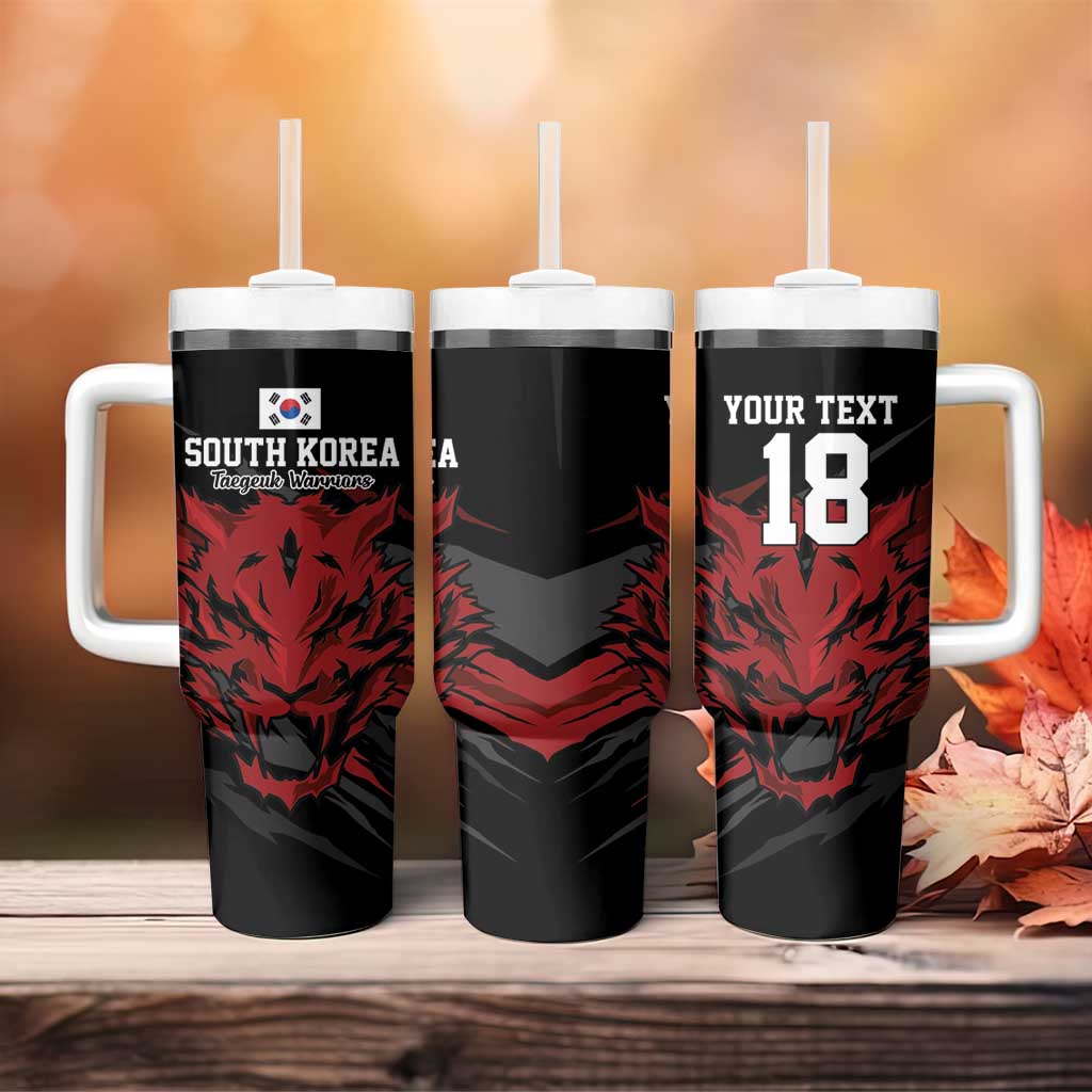 Custom South Korea Football Tumbler With Handle Taegeuk Warriors Spirit - Wonder Print Shop