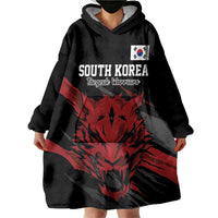 Custom South Korea Football Wearable Blanket Hoodie Taegeuk Warriors Spirit - Wonder Print Shop