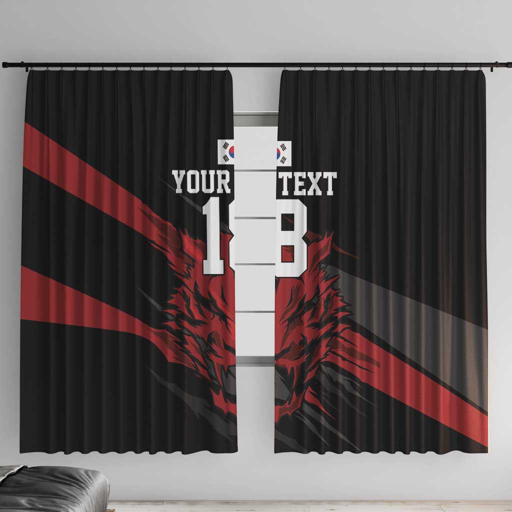 Custom South Korea Football Window Curtain Taegeuk Warriors Spirit - Wonder Print Shop