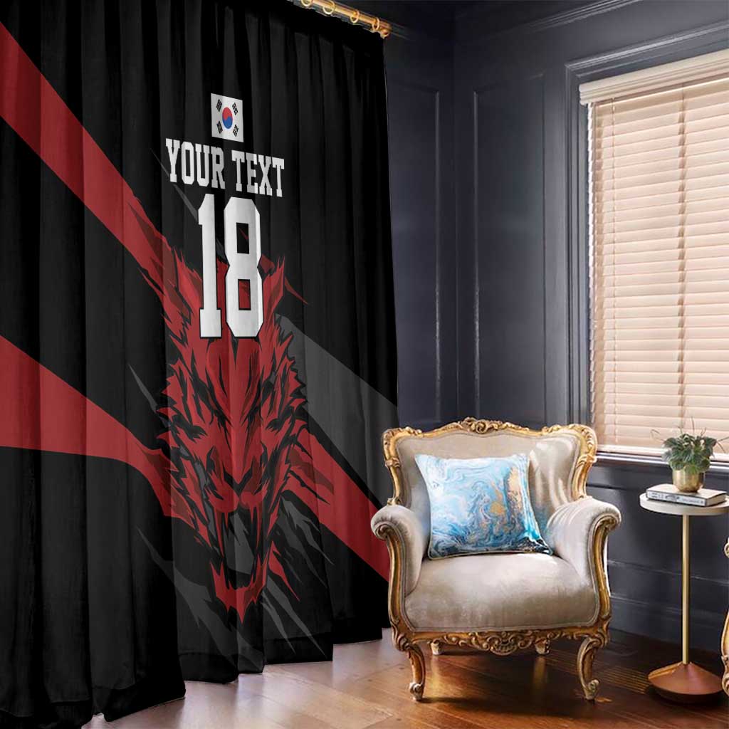 Custom South Korea Football Window Curtain Taegeuk Warriors Spirit - Wonder Print Shop