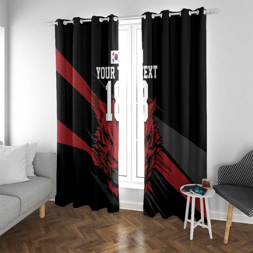 Custom South Korea Football Window Curtain Taegeuk Warriors Spirit - Wonder Print Shop