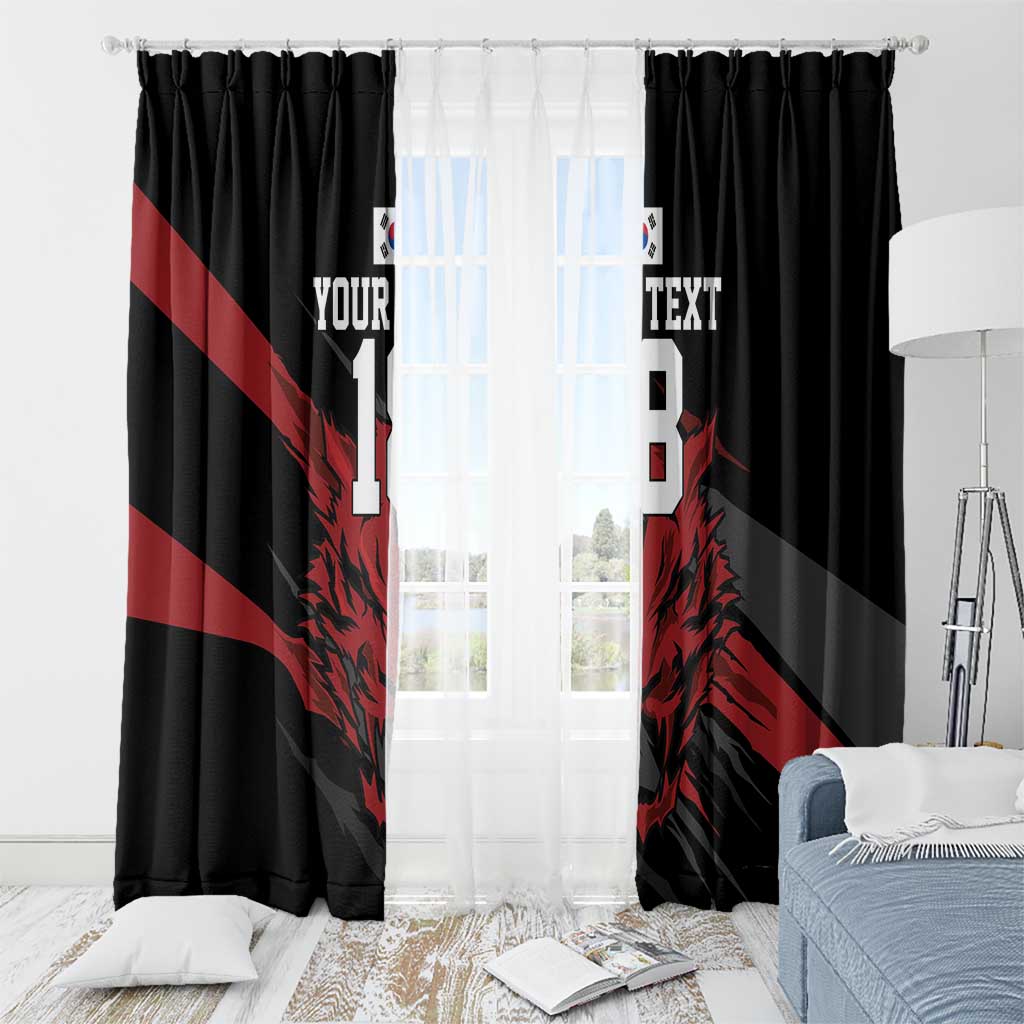 Custom South Korea Football Window Curtain Taegeuk Warriors Spirit - Wonder Print Shop