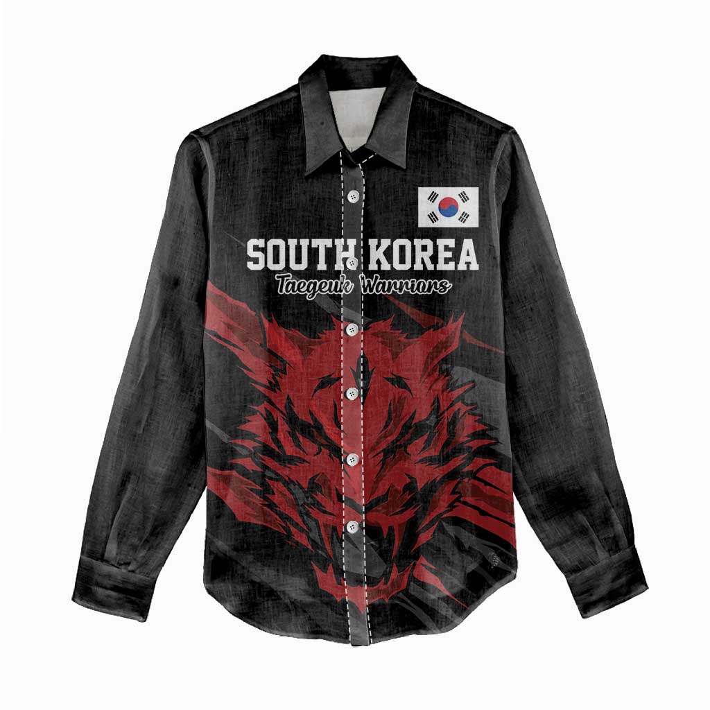 Custom South Korea Football Women Casual Shirt Taegeuk Warriors Spirit - Wonder Print Shop