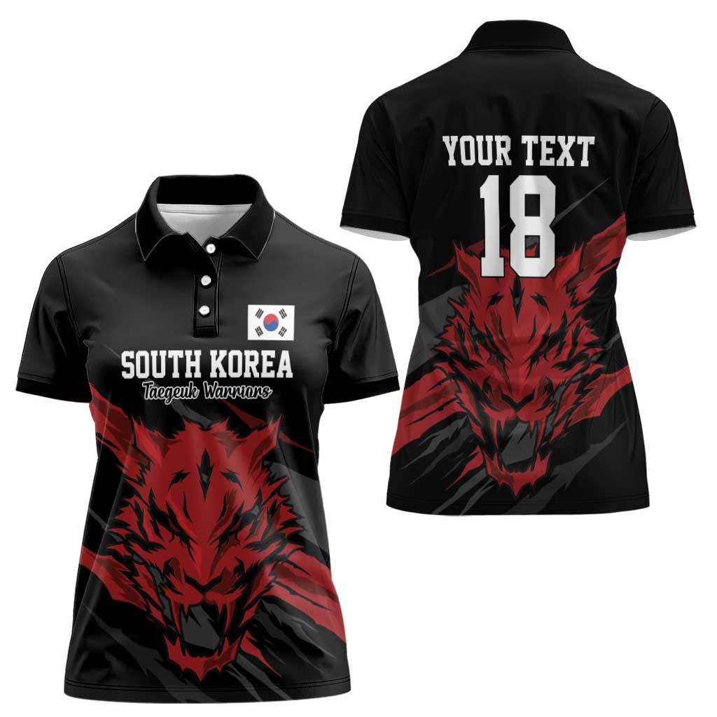 Custom South Korea Football Women Polo Shirt Taegeuk Warriors Spirit - Wonder Print Shop