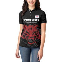 Custom South Korea Football Women Polo Shirt Taegeuk Warriors Spirit - Wonder Print Shop