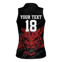 Custom South Korea Football Women Sleeveless Polo Shirt Taegeuk Warriors Spirit - Wonder Print Shop