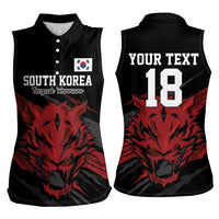 Custom South Korea Football Women Sleeveless Polo Shirt Taegeuk Warriors Spirit - Wonder Print Shop