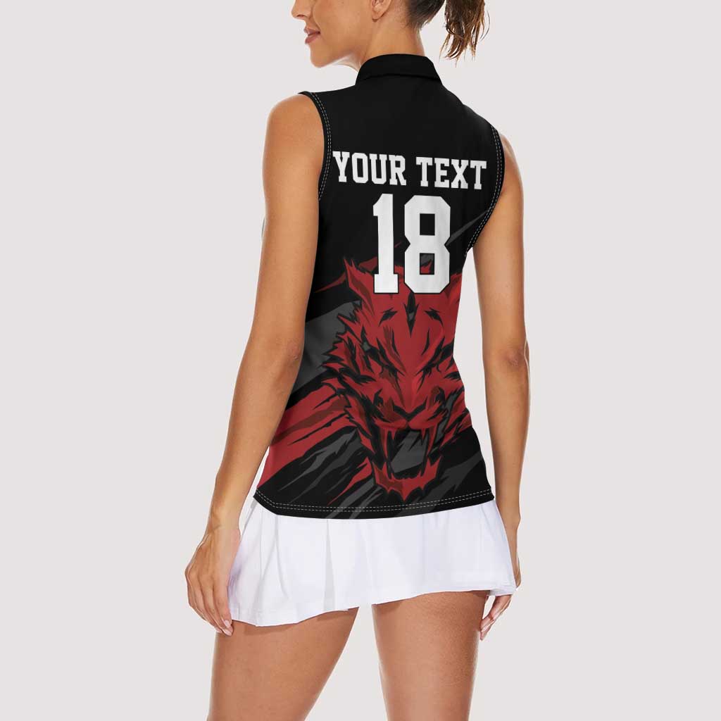 Custom South Korea Football Women Sleeveless Polo Shirt Taegeuk Warriors Spirit - Wonder Print Shop