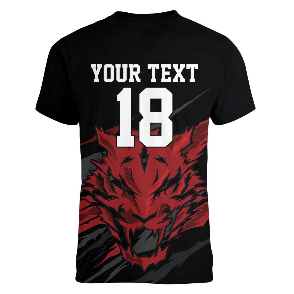 Custom South Korea Football Women V-Neck T-Shirt Taegeuk Warriors Spirit - Wonder Print Shop