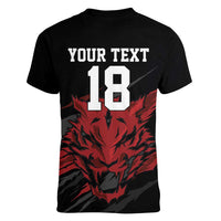 Custom South Korea Football Women V-Neck T-Shirt Taegeuk Warriors Spirit - Wonder Print Shop