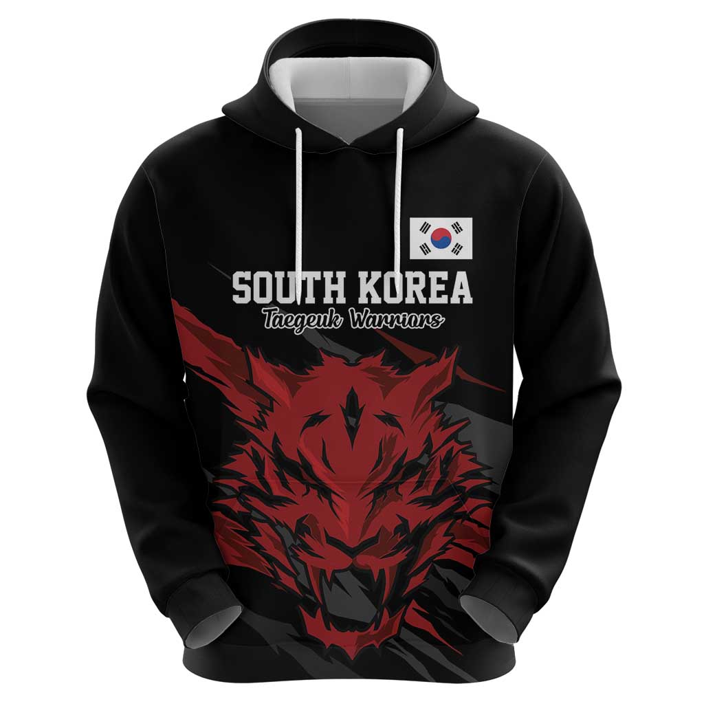 Custom South Korea Football Zip Hoodie Taegeuk Warriors Spirit - Wonder Print Shop