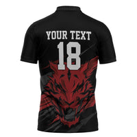 Custom South Korea Football Zipper Polo Shirt Taegeuk Warriors Spirit - Wonder Print Shop