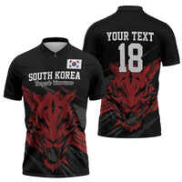 Custom South Korea Football Zipper Polo Shirt Taegeuk Warriors Spirit - Wonder Print Shop