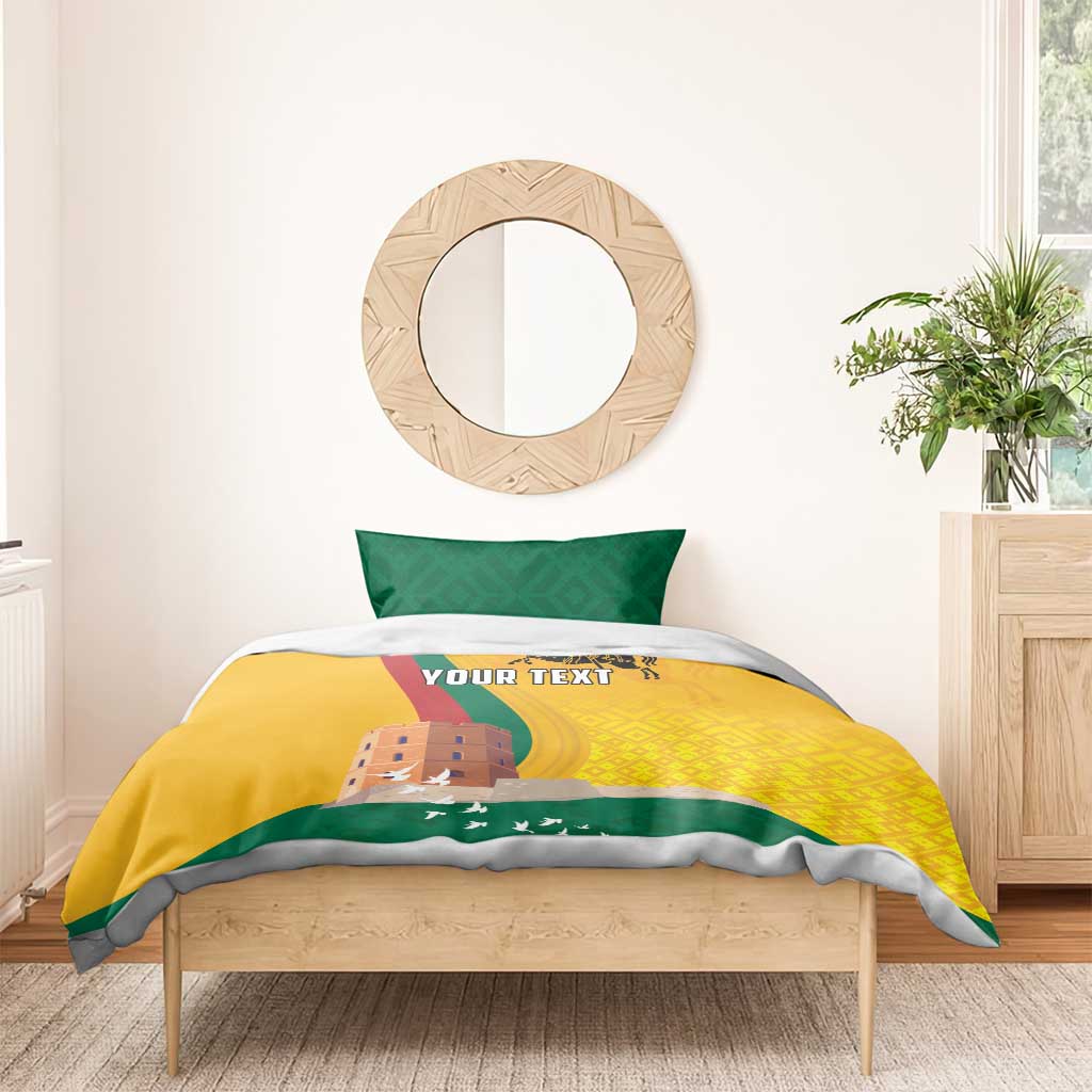 Personalized Lithuania Independence Restoration Day Bedding Set Gediminas Tower Flag Style