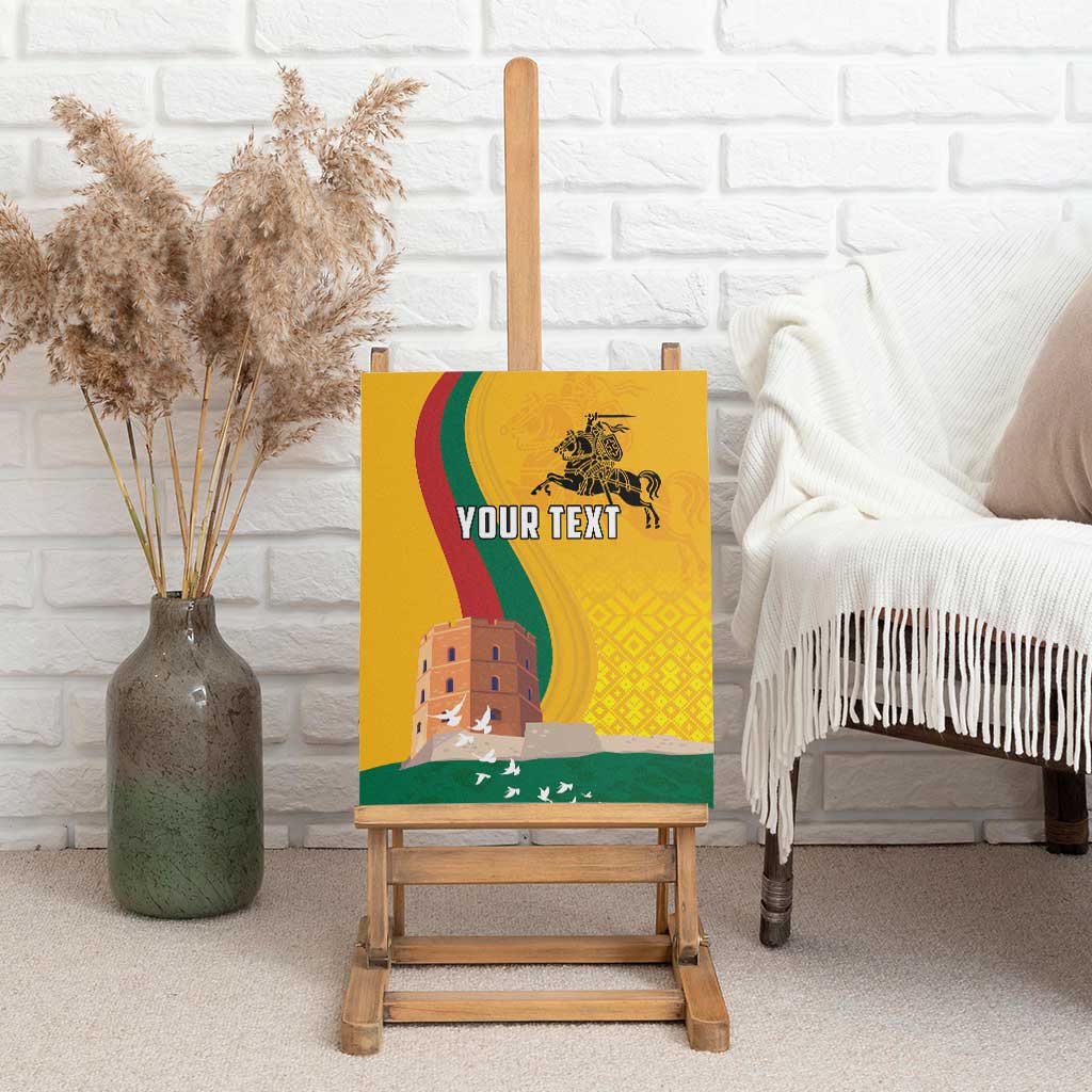 Personalized Lithuania Independence Restoration Day Canvas Wall Art Gediminas Tower Flag Style