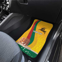 Personalized Lithuania Independence Restoration Day Car Mats Gediminas Tower Flag Style