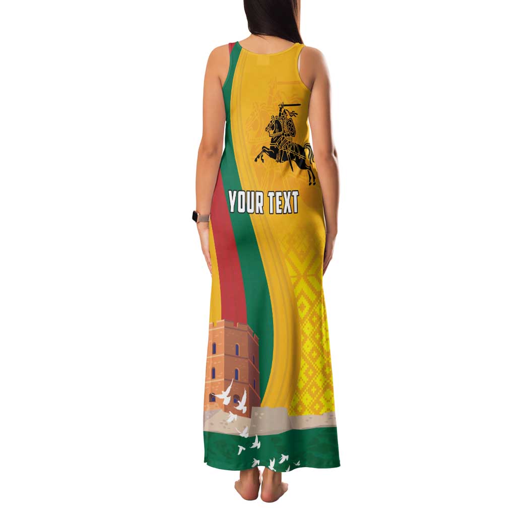 Personalized Lithuania Independence Restoration Day Family Matching Tank Maxi Dress and Hawaiian Shirt Gediminas Tower Flag Style