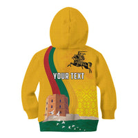 Personalized Lithuania Independence Restoration Day Kid Hoodie Gediminas Tower Flag Style